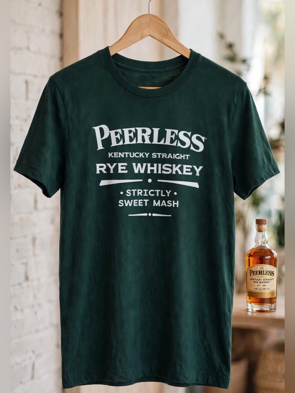 Peerless Kentucky Straight Rye Whiskey Tee - Forest Green - Strictly Sweet Mash